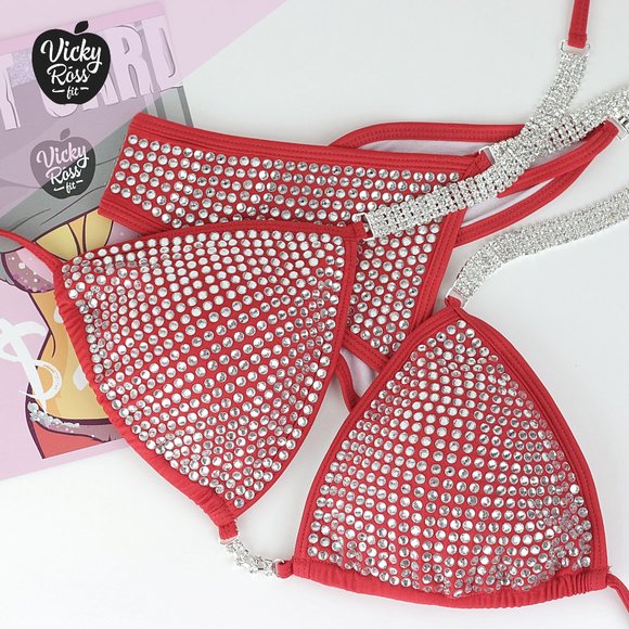 Full Scatter Affordable Red Competition Bikini